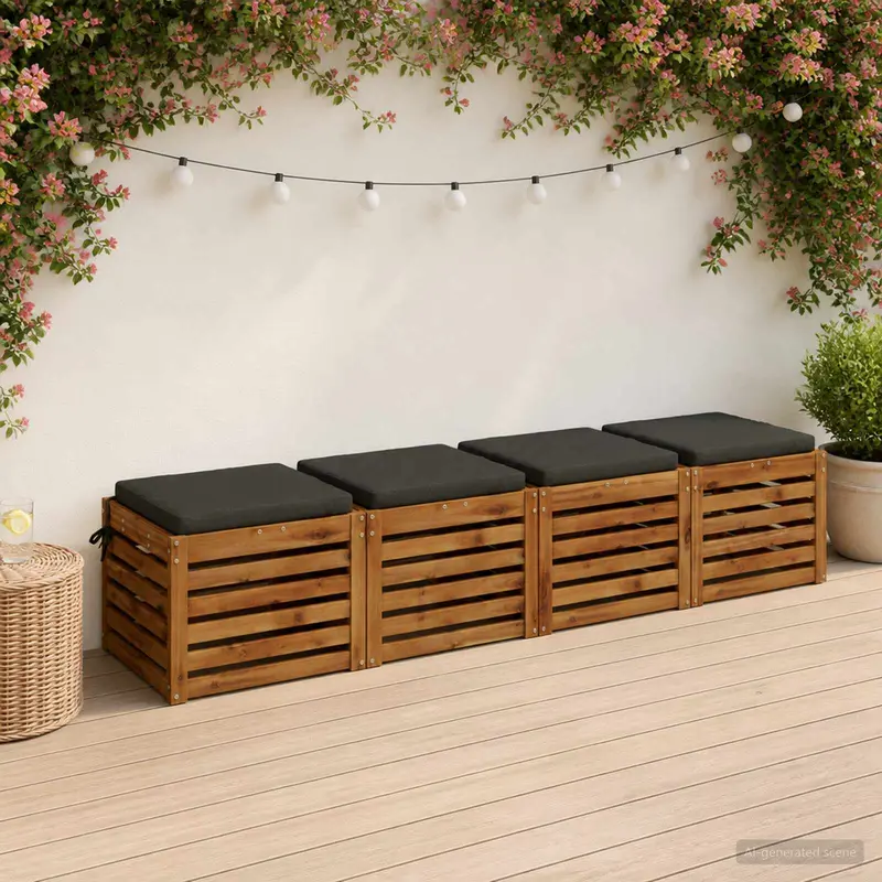 Vidaxl 4-piece zitkussens soest 4 st 100% polyester antraciet