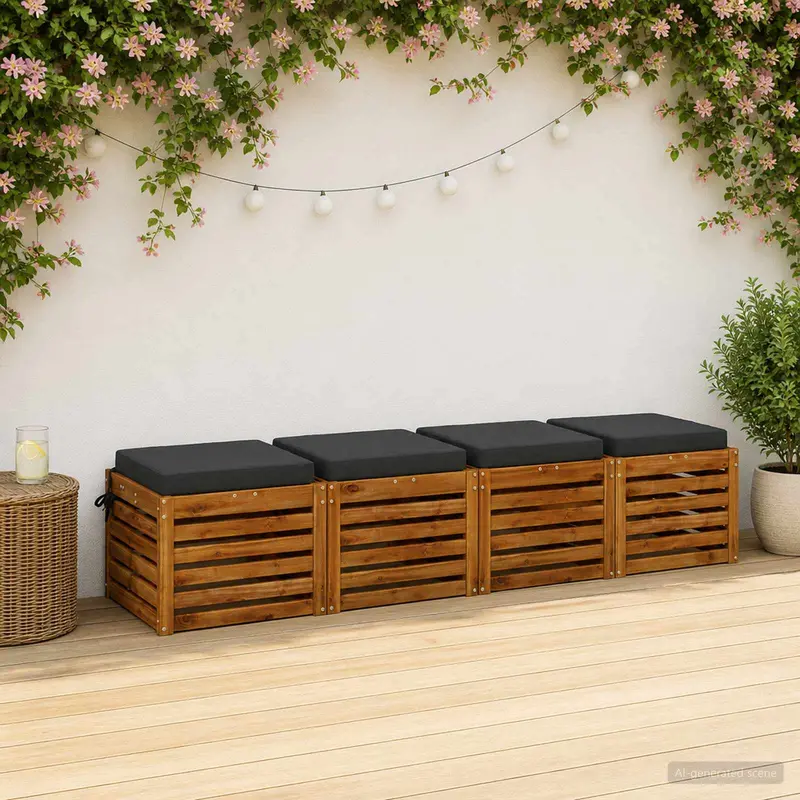 Vidaxl 4-piece zitkussens soest 4 st 100% polyester antraciet