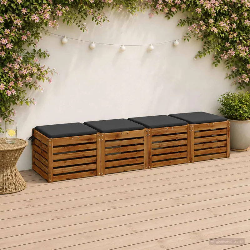 Vidaxl 4-piece zitkussens soest 4 st 100% polyester antraciet