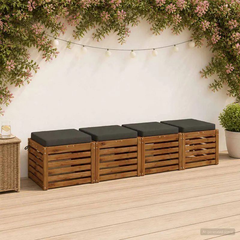 Vidaxl 4-piece zitkussens soest 4 st 100% polyester antraciet