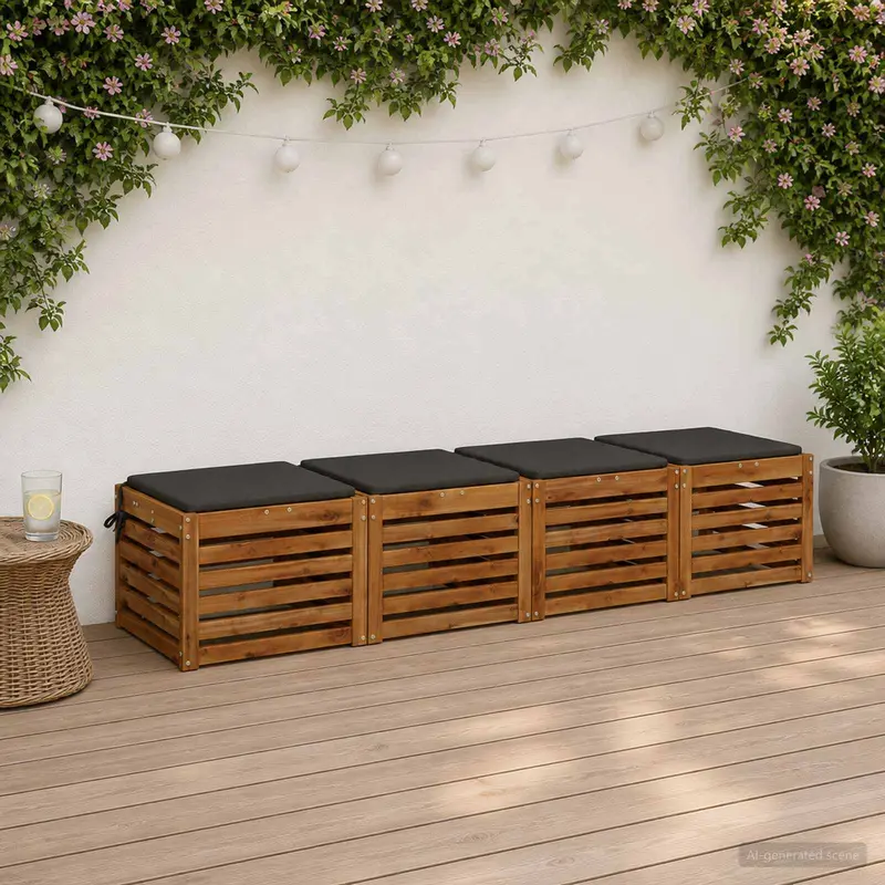 Vidaxl 4-piece zitkussens soest 4 st 100% polyester antraciet