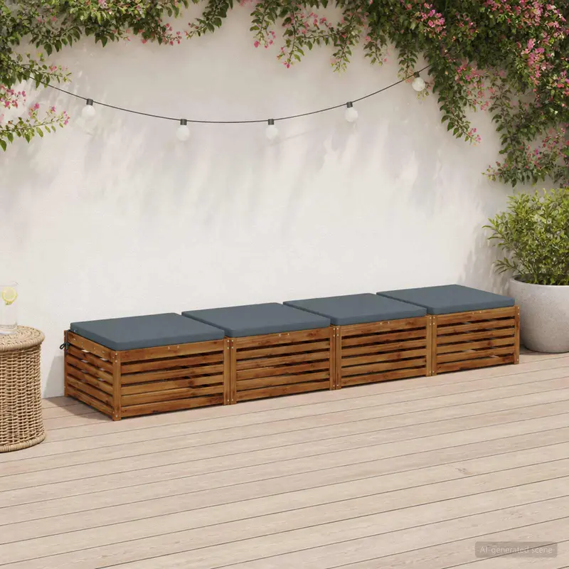 Vidaxl 4-piece zitkussens soest 4 st 100% polyester blauw
