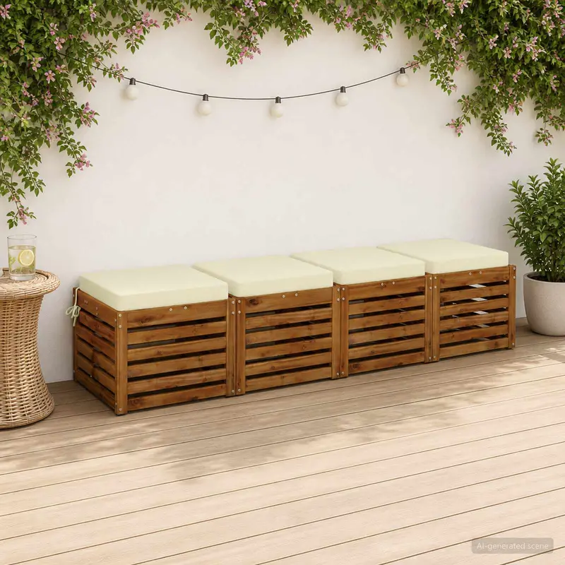Vidaxl 4-piece zitkussens soest 4 st 100% polyester crèmekleurig
