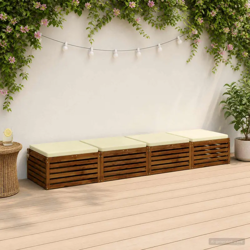 Vidaxl 4-piece zitkussens soest 4 st 100% polyester crèmekleurig