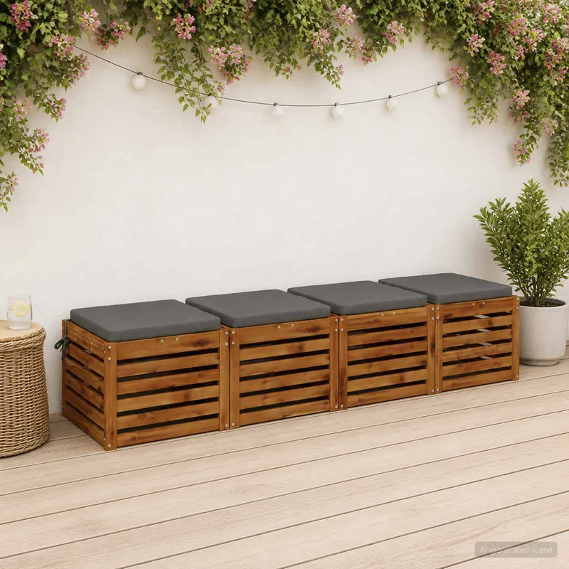 Vidaxl 4-piece zitkussens soest 4 st 100% polyester grijs