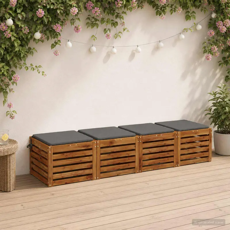 Vidaxl 4-piece zitkussens soest 4 st 100% polyester grijs