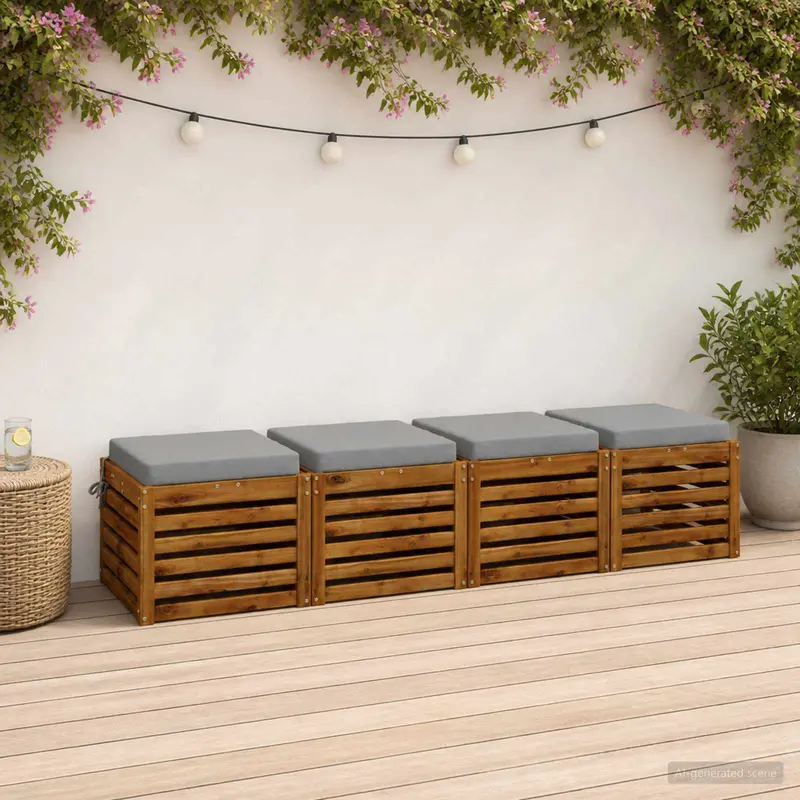 Vidaxl 4-piece zitkussens soest 4 st 100% polyester grijs