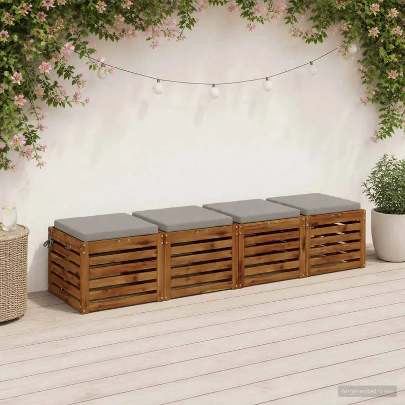 Vidaxl 4-piece zitkussens soest 4 st 100% polyester grijs
