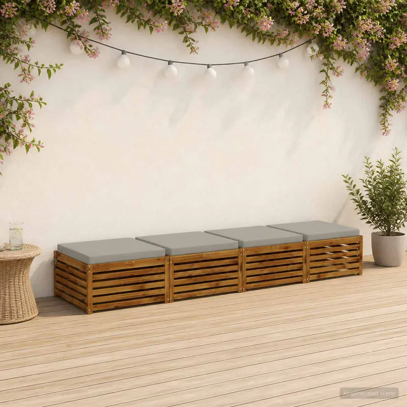 Vidaxl 4-piece zitkussens soest 4 st 100% polyester grijs