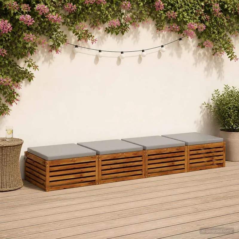 Vidaxl 4-piece zitkussens soest 4 st 100% polyester grijs