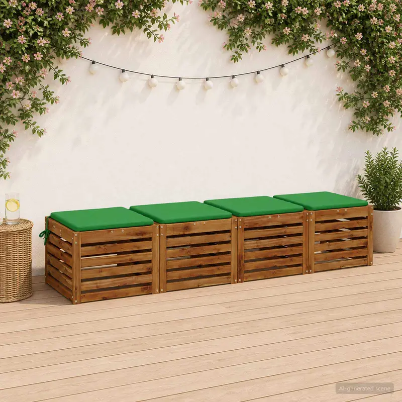 Vidaxl 4-piece zitkussens soest 4 st 100% polyester groen
