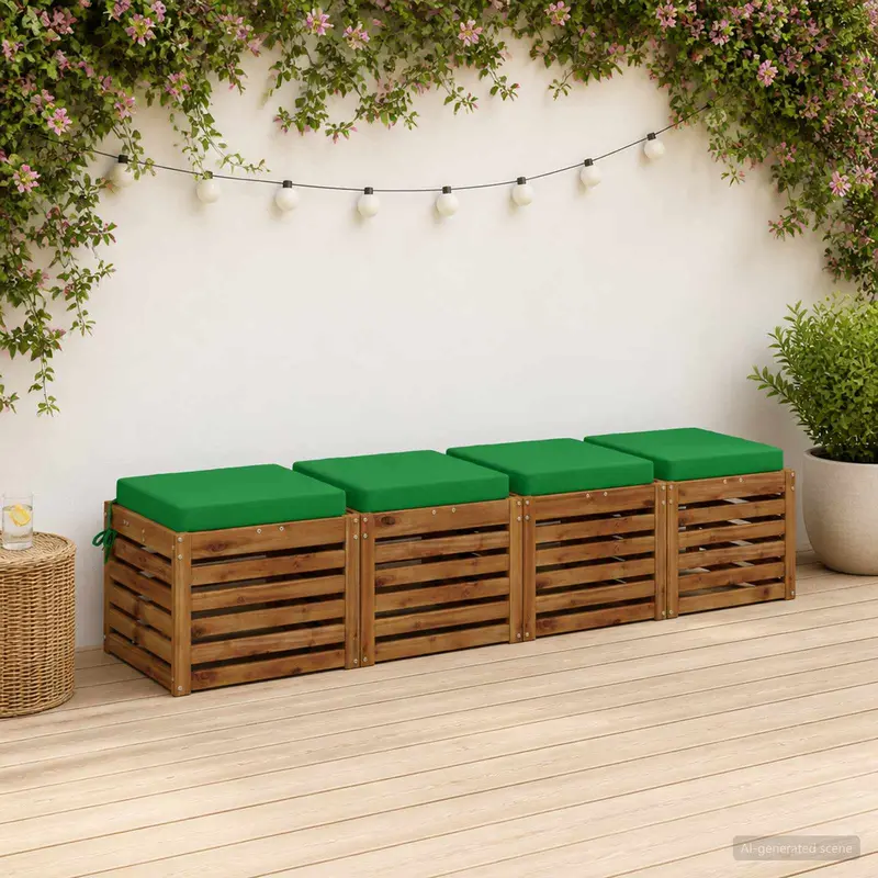 Vidaxl 4-piece zitkussens soest 4 st 100% polyester groen