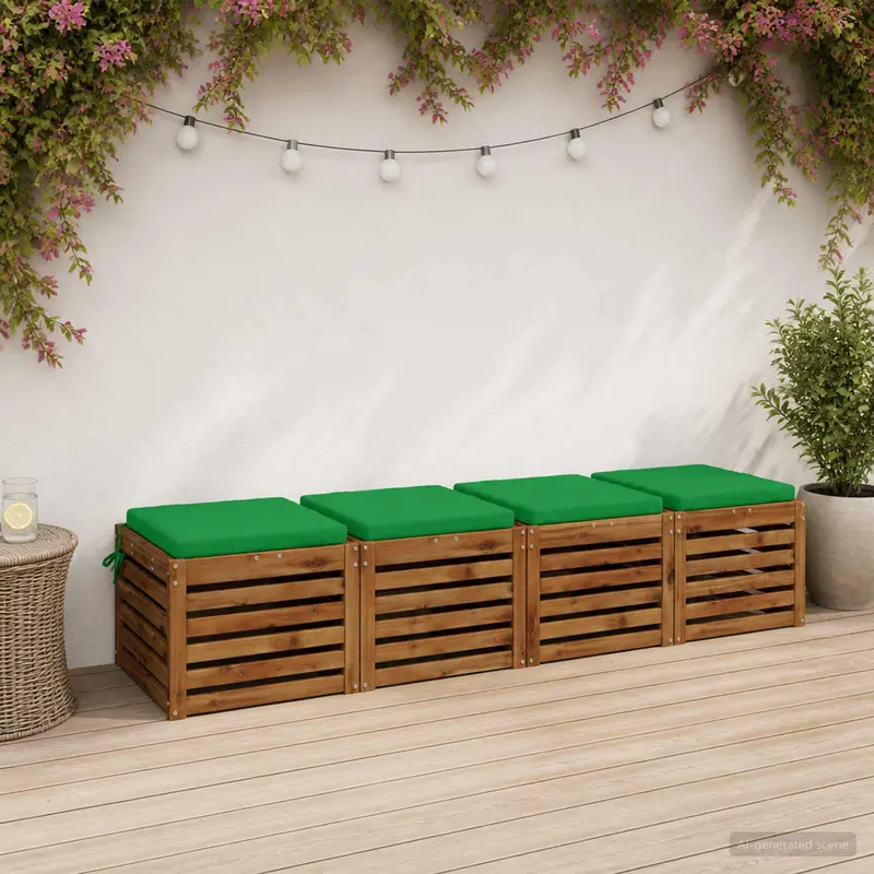 Vidaxl 4-piece zitkussens soest 4 st 100% polyester groen