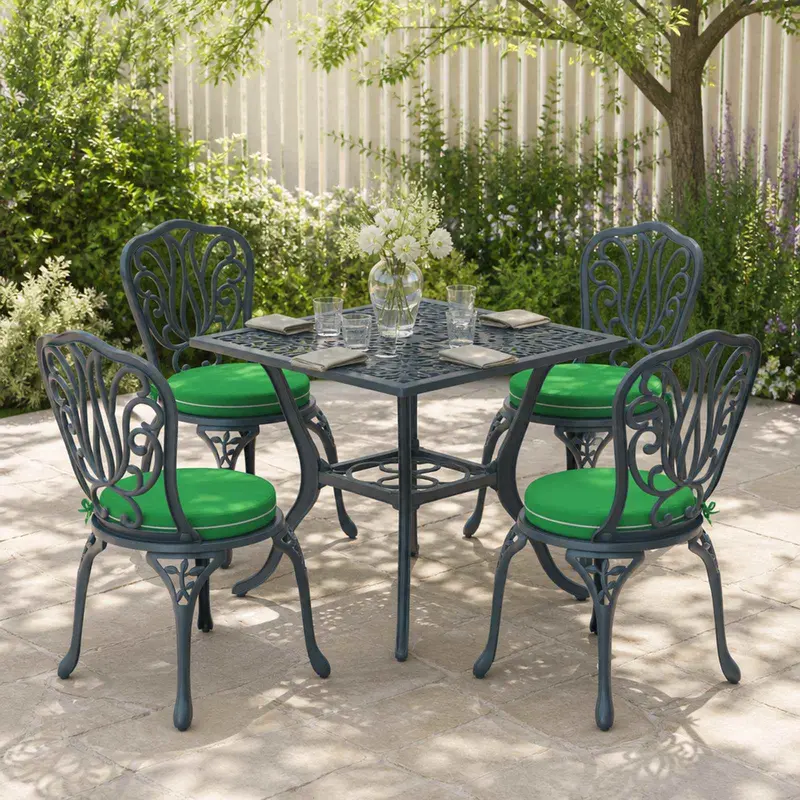 Vidaxl 4-piece zitkussens soest 4 st 100% polyester groen ø 35 x 7 cm