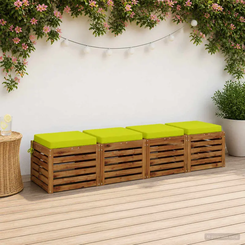 Vidaxl 4-piece zitkussens soest 4 st 100% polyester helder groen