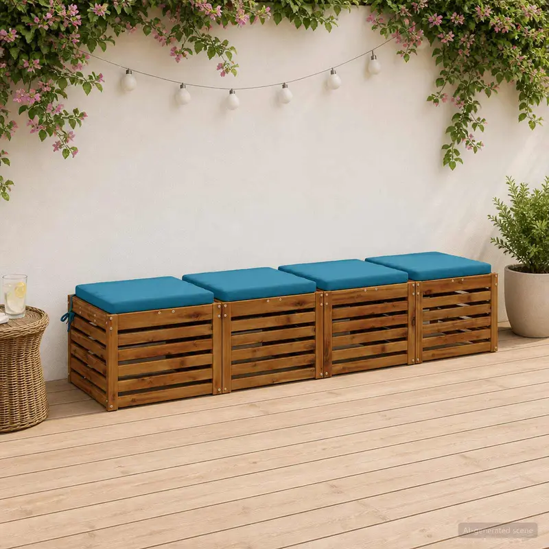 Vidaxl 4-piece zitkussens soest 4 st 100% polyester lichtblauw