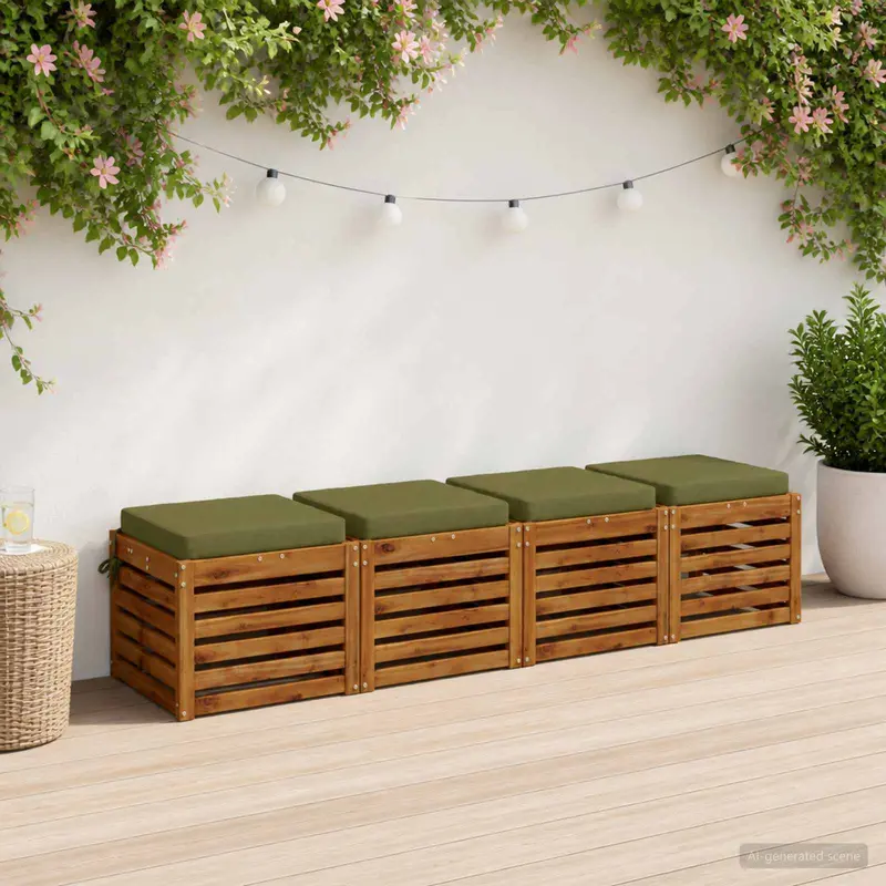 Vidaxl 4-piece zitkussens soest 4 st 100% polyester olijfgroen