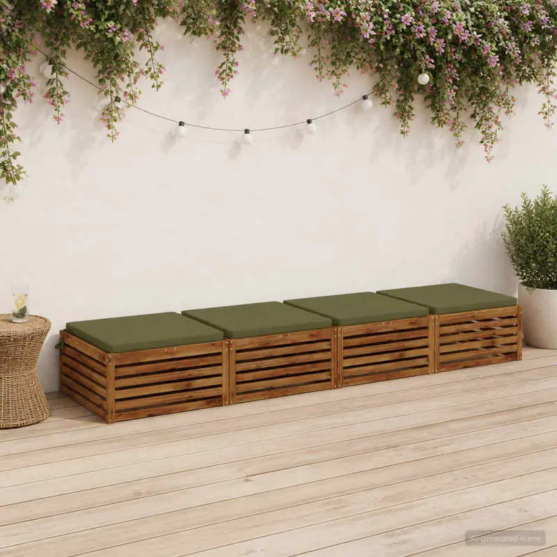 Vidaxl 4-piece zitkussens soest 4 st 100% polyester olijfgroen