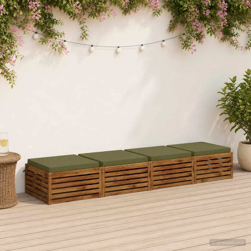 Vidaxl 4-piece zitkussens soest 4 st 100% polyester olijfgroen