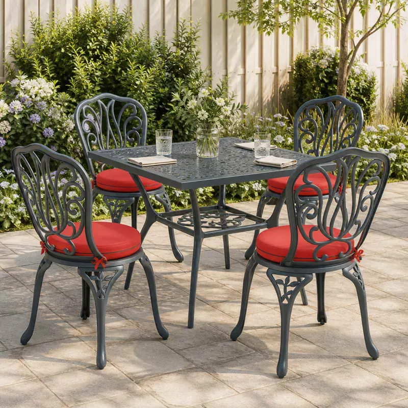 Vidaxl 4-piece zitkussens soest 4 st 100% polyester rood ø 40 x 7 cm