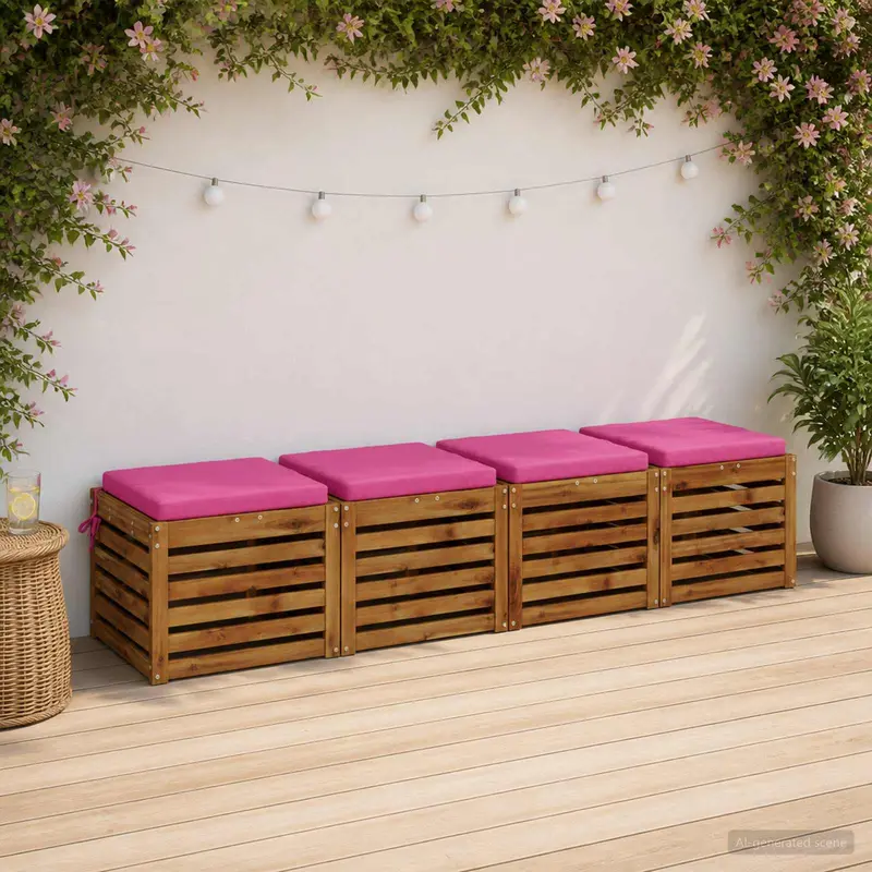 Vidaxl 4-piece zitkussens soest 4 st 100% polyester roze