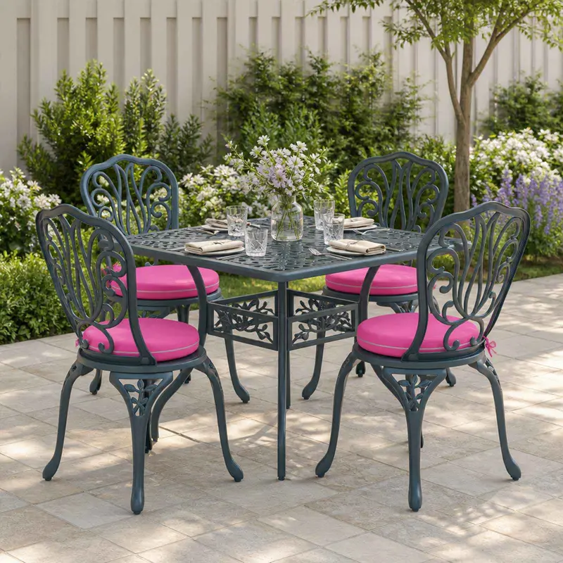 Vidaxl 4-piece zitkussens soest 4 st 100% polyester roze ø 40 x 7 cm