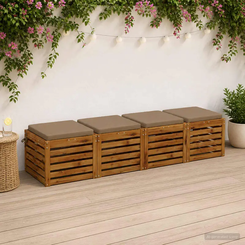 Vidaxl 4-piece zitkussens soest 4 st 100% polyester taupe