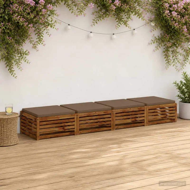 Vidaxl 4-piece zitkussens soest 4 st 100% polyester taupe