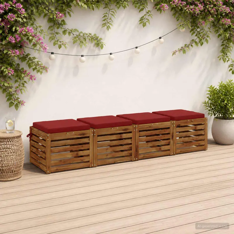 Vidaxl 4-piece zitkussens soest 4 st 100% polyester wijnrood