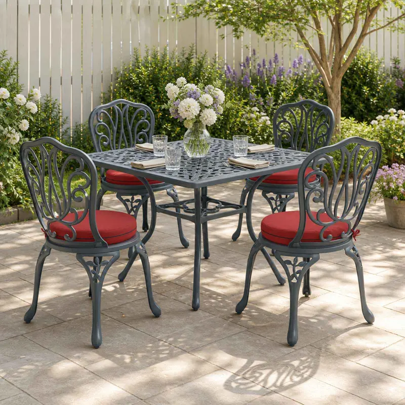 Vidaxl 4-piece zitkussens soest 4 st 100% polyester wijnrood