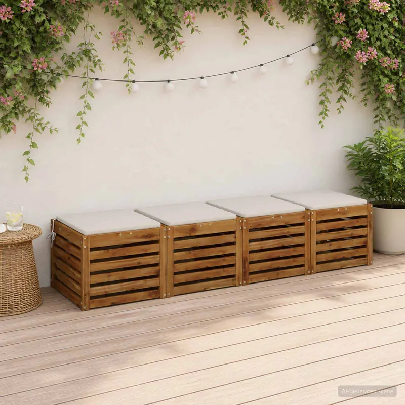 Vidaxl 4-piece zitkussens soest 4 st 100% polyester wit 40 x 40 x 3 cm