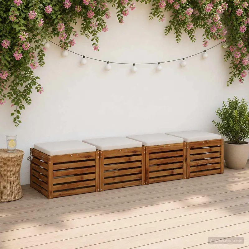 Vidaxl 4-piece zitkussens soest 4 st 100% polyester wit 45 x 45 x 5 cm