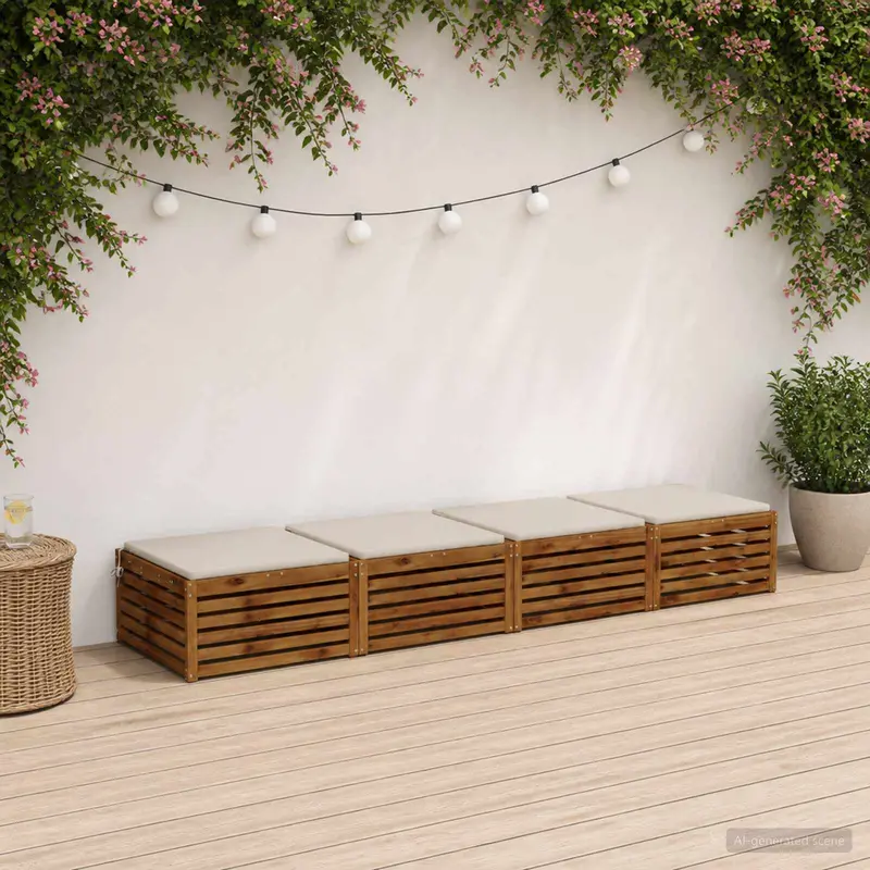 Vidaxl 4-piece zitkussens soest 4 st 100% polyester wit 60 x 60 x 3 cm