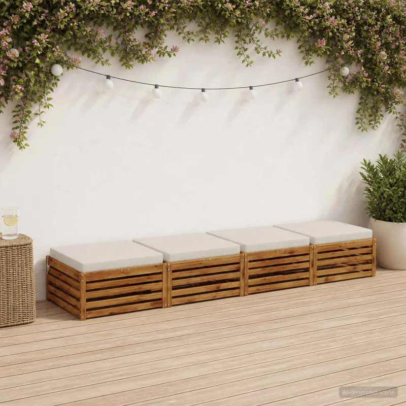 Vidaxl 4-piece zitkussens soest 4 st 100% polyester wit 70 x 70 x 7 cm