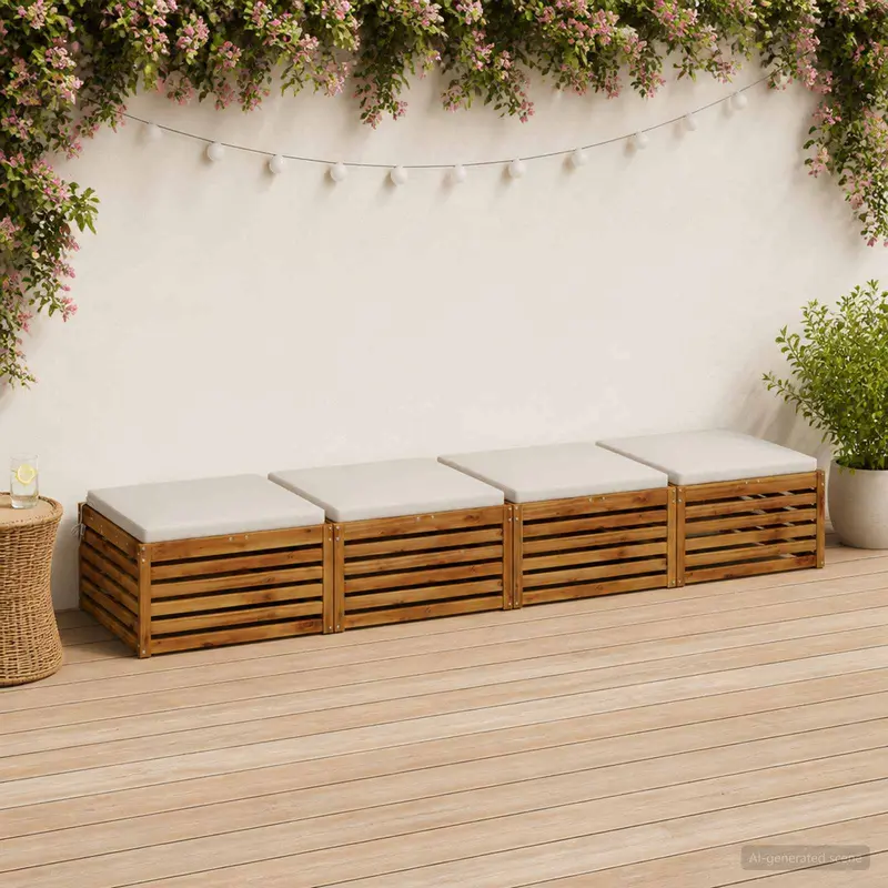 Vidaxl 4-piece zitkussens soest 4 st 100% polyester wit 80 x 80 x 5 cm
