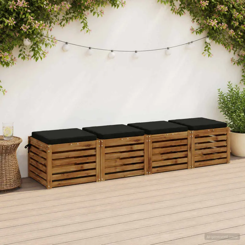 Vidaxl 4-piece zitkussens soest 4 st 100% polyester zwart