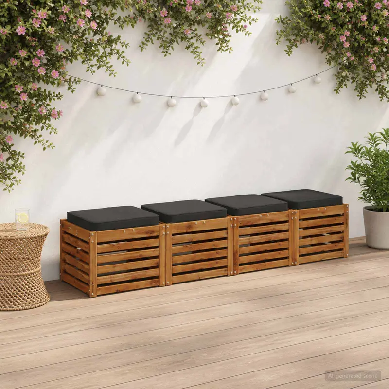 Vidaxl 4-piece zitkussens vught 4 pcs 100% polyester antraciet