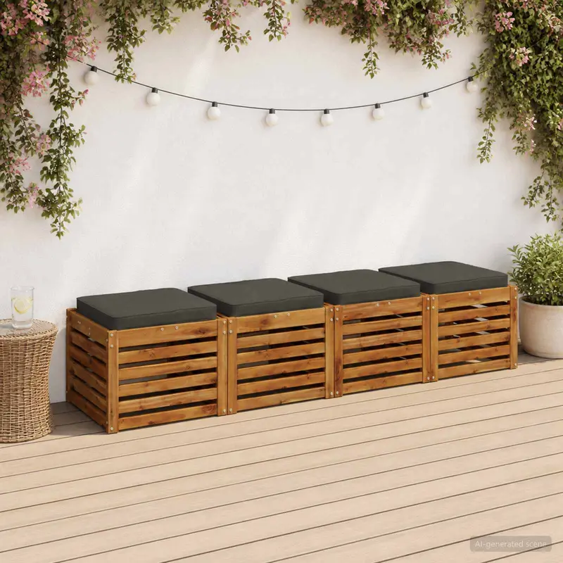 Vidaxl 4-piece zitkussens vught 4 pcs 100% polyester antraciet