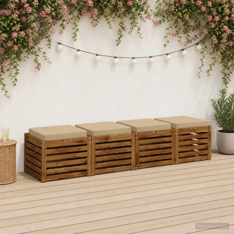 Vidaxl 4-piece zitkussens vught 4 pcs 100% polyester beige