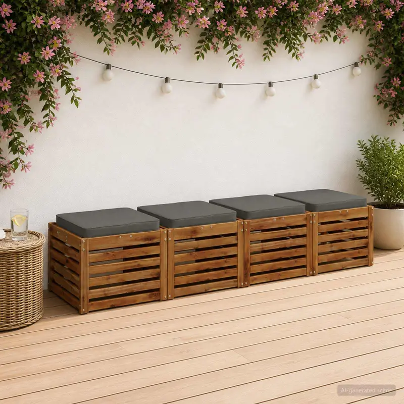 Vidaxl 4-piece zitkussens vught 4 pcs 100% polyester grijs