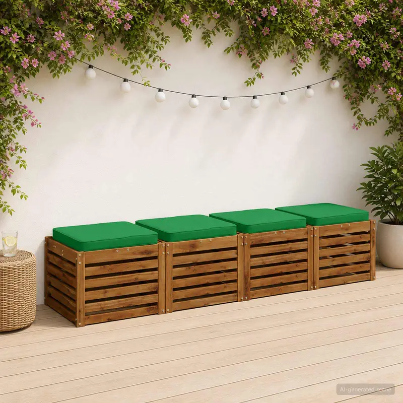 Vidaxl 4-piece zitkussens vught 4 pcs 100% polyester groen