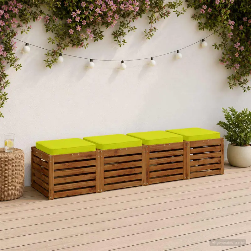 Vidaxl 4-piece zitkussens vught 4 pcs 100% polyester helder groen