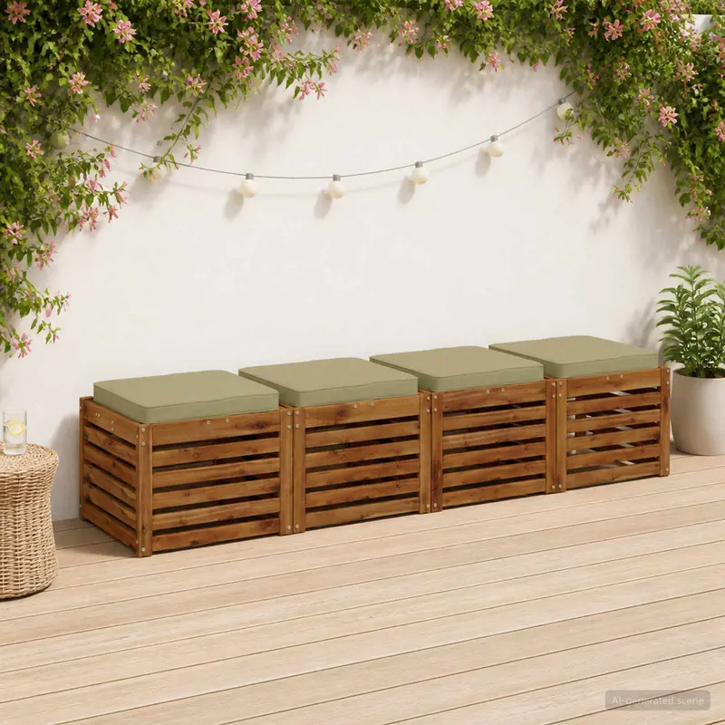 Vidaxl 4-piece zitkussens vught 4 pcs 100% polyester lichtgroen