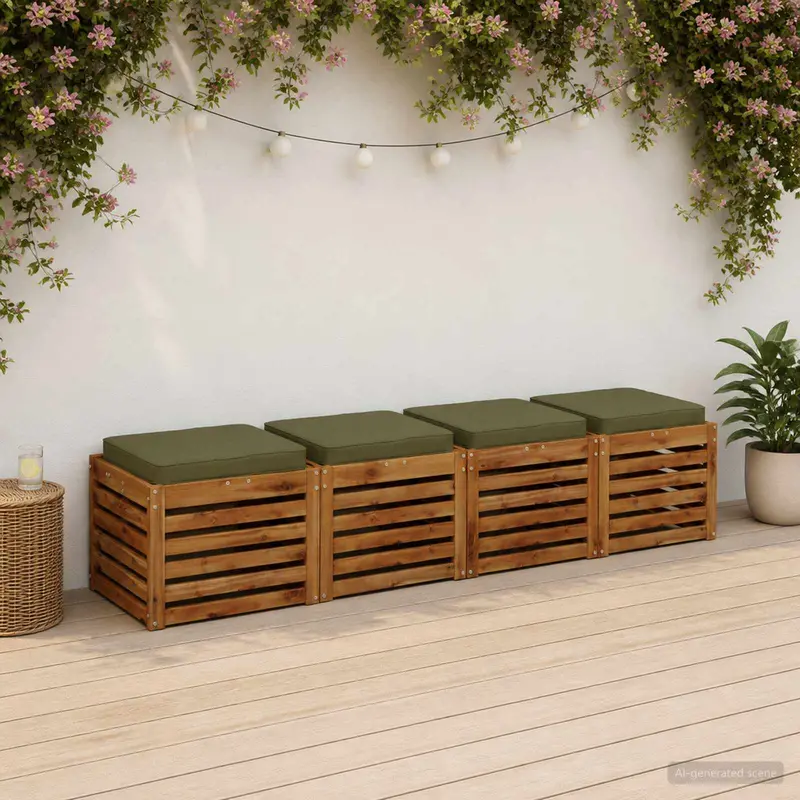 Vidaxl 4-piece zitkussens vught 4 pcs 100% polyester olijfgroen