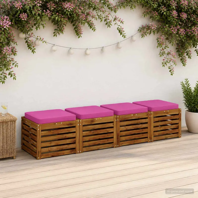 Vidaxl 4-piece zitkussens vught 4 pcs 100% polyester roze