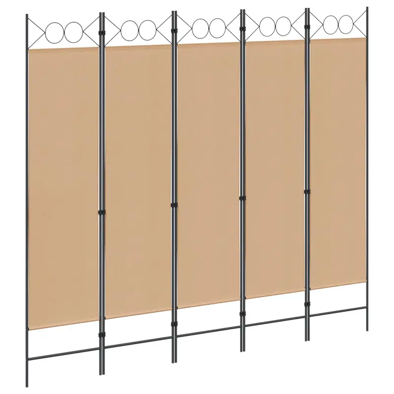 Vidaxl 5-panel room divider beige 200 x 180 cm stof