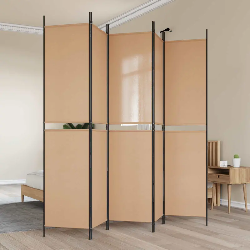 Vidaxl 5-panel room divider beige 250 x 220 cm stof