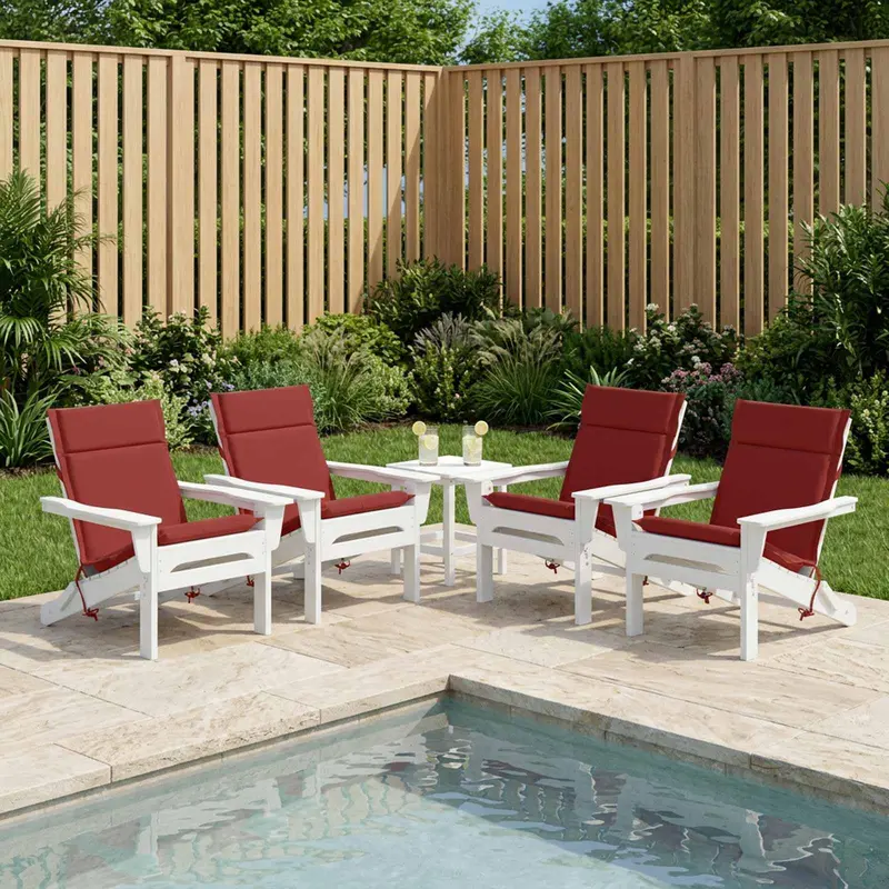 Vidaxl 6-delige hoogrug kussen gemert 6 pcs 100% polyester wijnrood