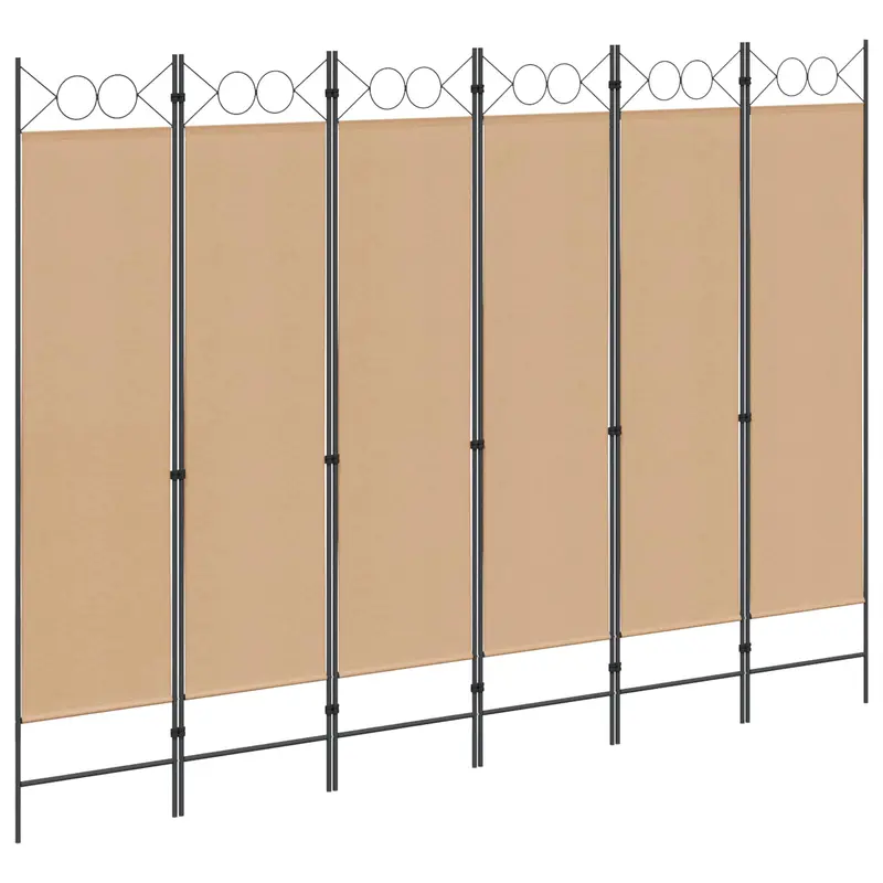 Vidaxl 6-panelen kamerscherm beige 240 x 180 cm stof