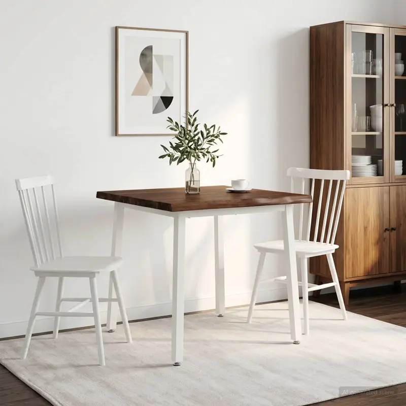 Vidaxl 60 x 55 x 75 cm massief acaciahout donkerbruin en wit